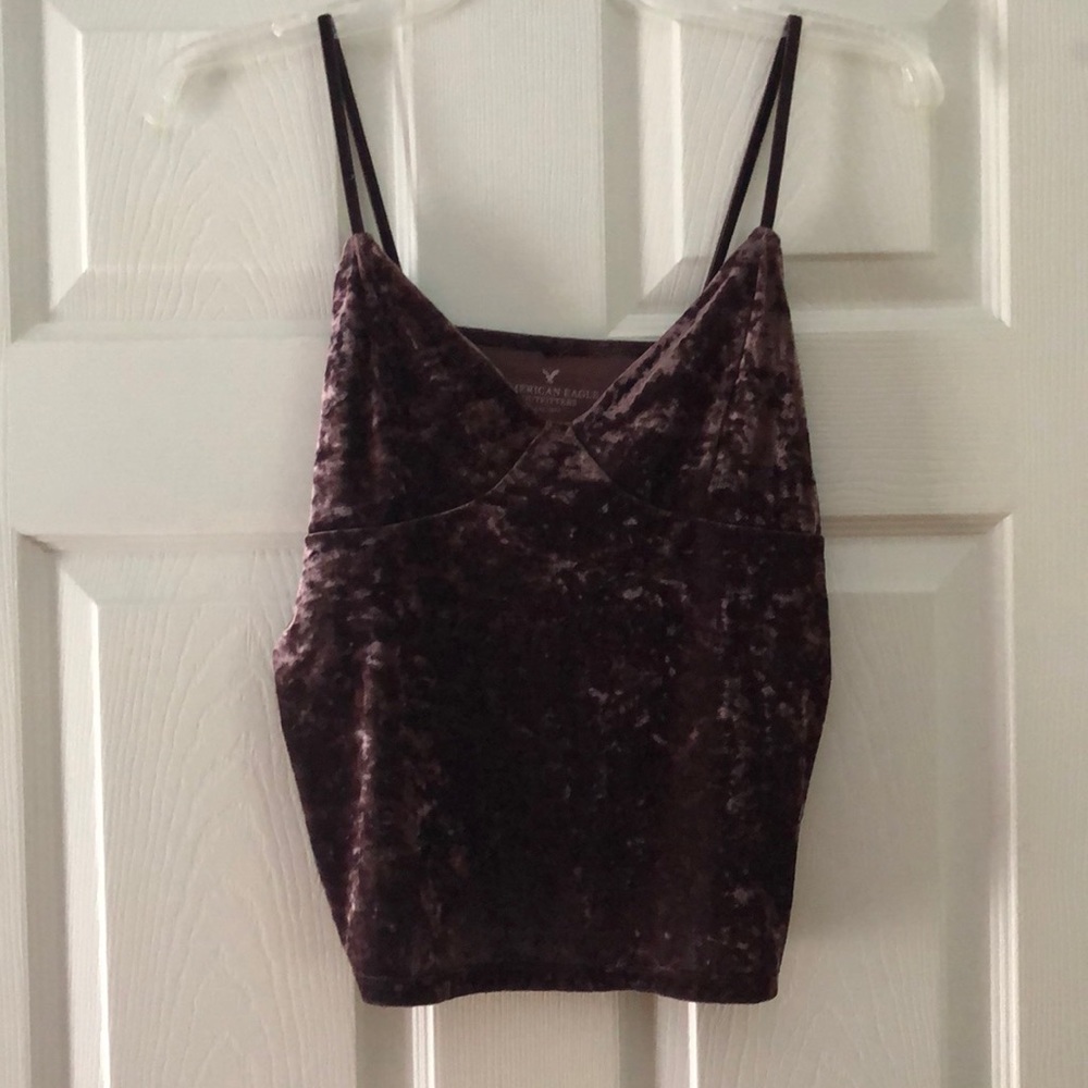 American Eagle Burgundy Velvet Tank